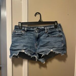 Levi's Blue Distressed Jean Shorts Casual Cut-Off